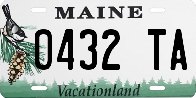 ME license plate 0432TA
