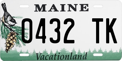 ME license plate 0432TK
