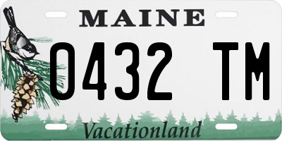 ME license plate 0432TM