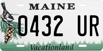 ME license plate 0432UR