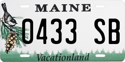 ME license plate 0433SB