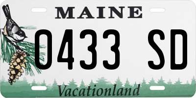 ME license plate 0433SD