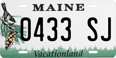 ME license plate 0433SJ