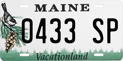 ME license plate 0433SP