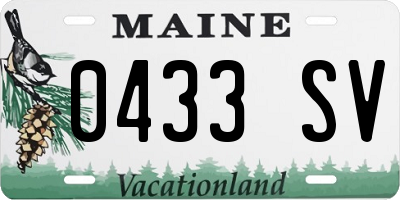 ME license plate 0433SV