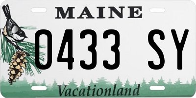 ME license plate 0433SY