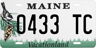 ME license plate 0433TC