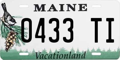 ME license plate 0433TI