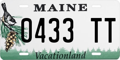 ME license plate 0433TT