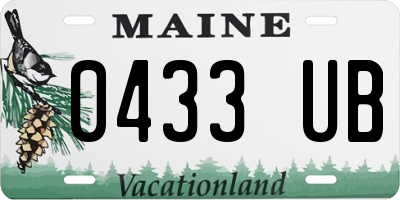 ME license plate 0433UB