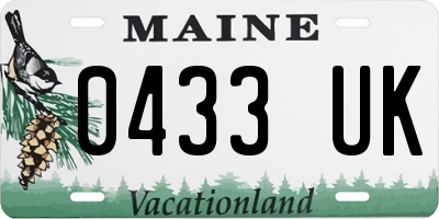 ME license plate 0433UK