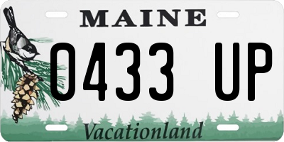 ME license plate 0433UP