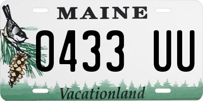 ME license plate 0433UU