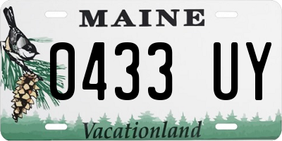 ME license plate 0433UY