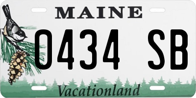 ME license plate 0434SB