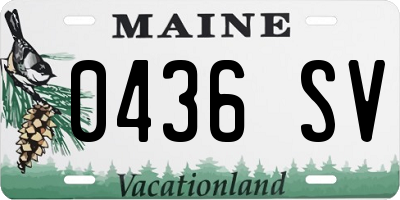 ME license plate 0436SV