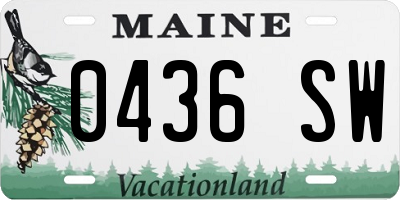 ME license plate 0436SW