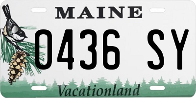 ME license plate 0436SY