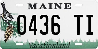 ME license plate 0436TI