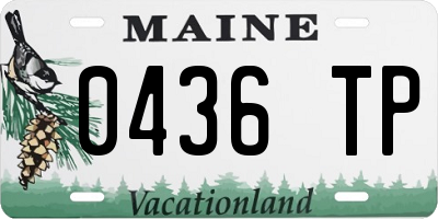 ME license plate 0436TP
