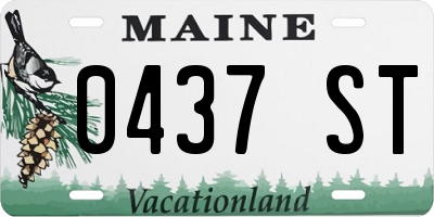 ME license plate 0437ST
