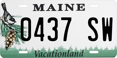 ME license plate 0437SW