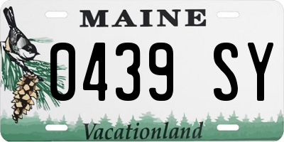 ME license plate 0439SY