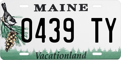 ME license plate 0439TY
