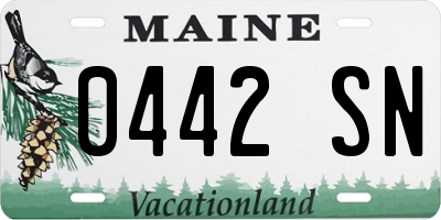 ME license plate 0442SN