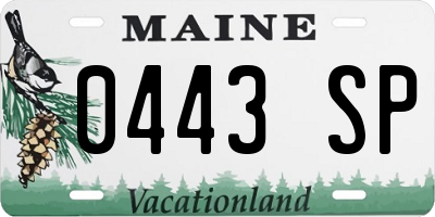 ME license plate 0443SP