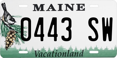 ME license plate 0443SW