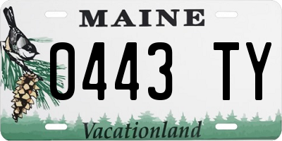 ME license plate 0443TY