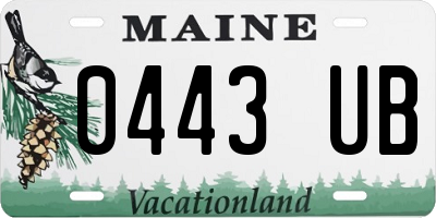 ME license plate 0443UB