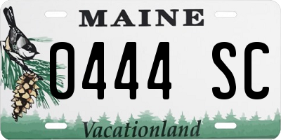 ME license plate 0444SC