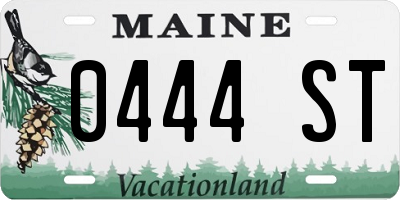 ME license plate 0444ST