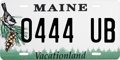 ME license plate 0444UB