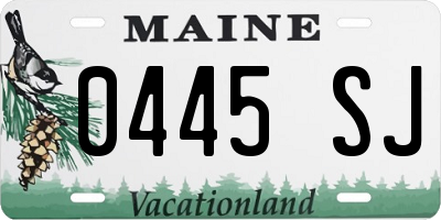 ME license plate 0445SJ