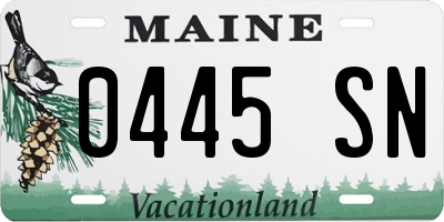 ME license plate 0445SN