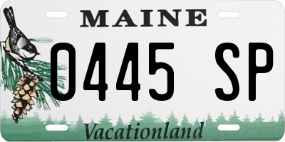 ME license plate 0445SP