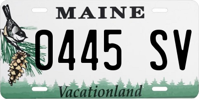 ME license plate 0445SV