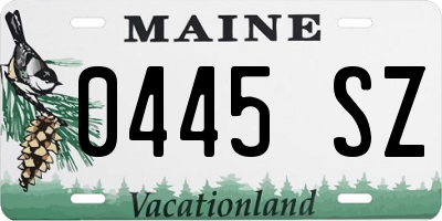 ME license plate 0445SZ
