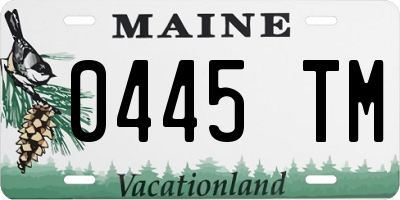 ME license plate 0445TM