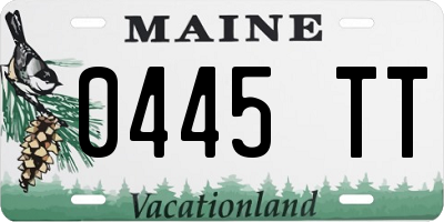 ME license plate 0445TT