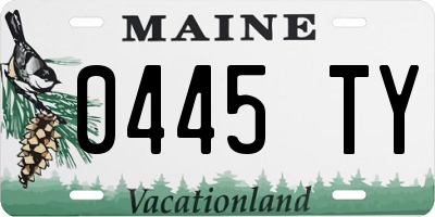 ME license plate 0445TY