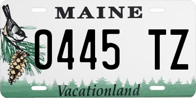 ME license plate 0445TZ