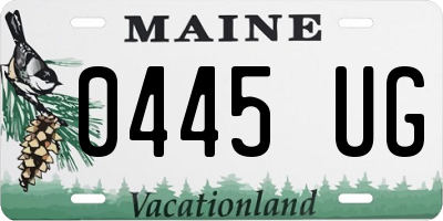 ME license plate 0445UG
