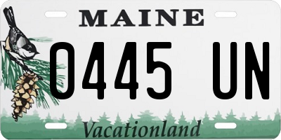 ME license plate 0445UN