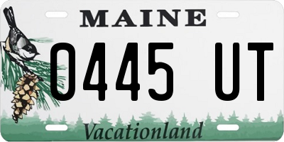 ME license plate 0445UT