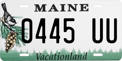 ME license plate 0445UU