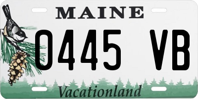 ME license plate 0445VB